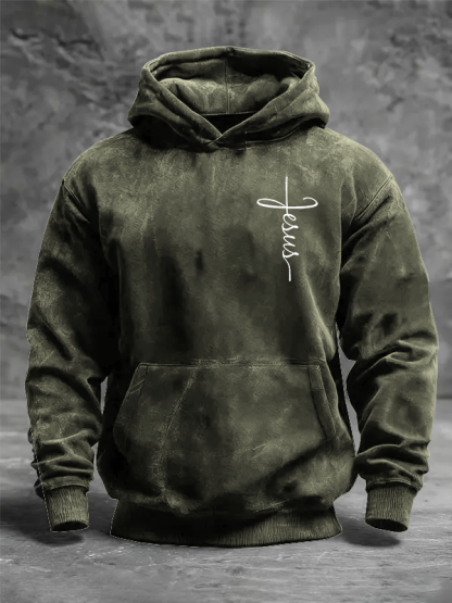 Jesus Cross Jesus God Christian Washed Hoodie