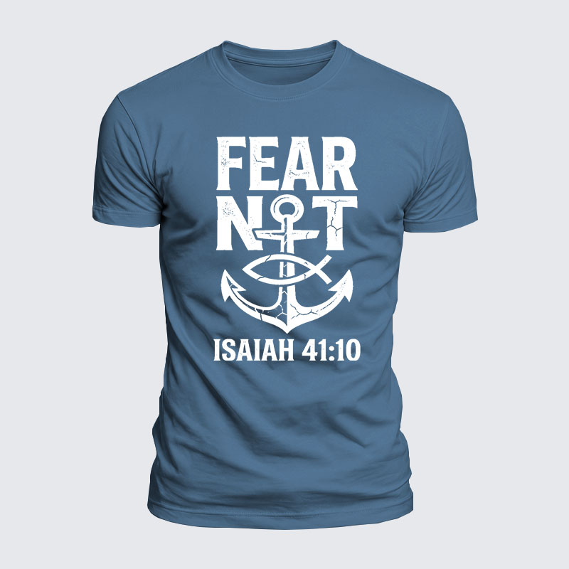 Fear Not Isaiah 41:10 Jesus God Christian  – Luxe Mercerized Interlock Cotton Tee