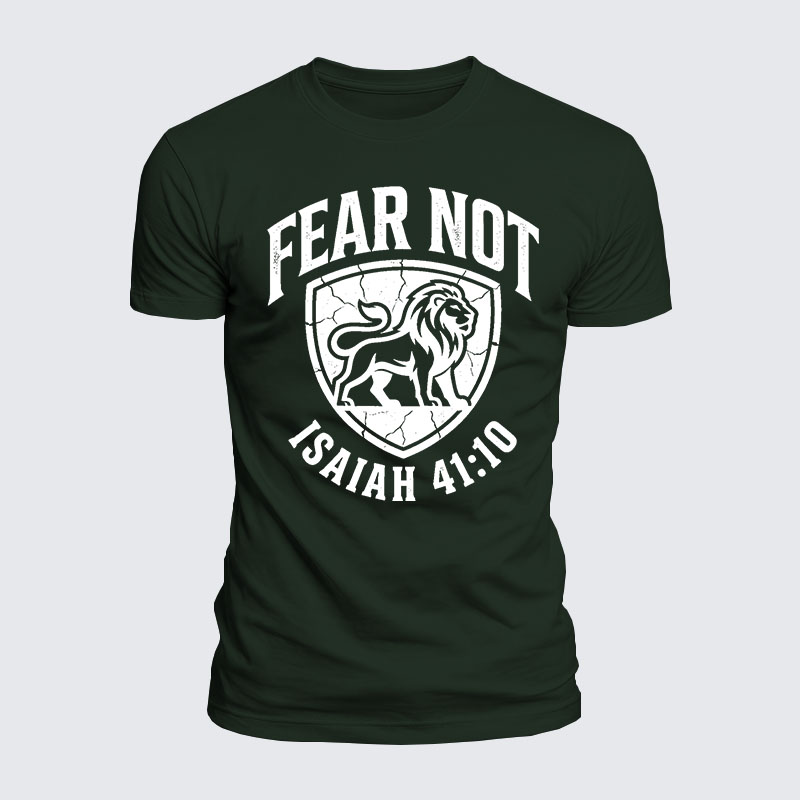 Fear Not Isaiah 41:10 Jesus God Christian  – Luxe Mercerized Interlock Cotton Tee