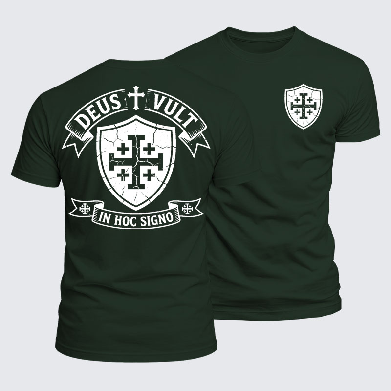 Deus Vult Jesus God Christian  – Luxe Mercerized Interlock Cotton Tee