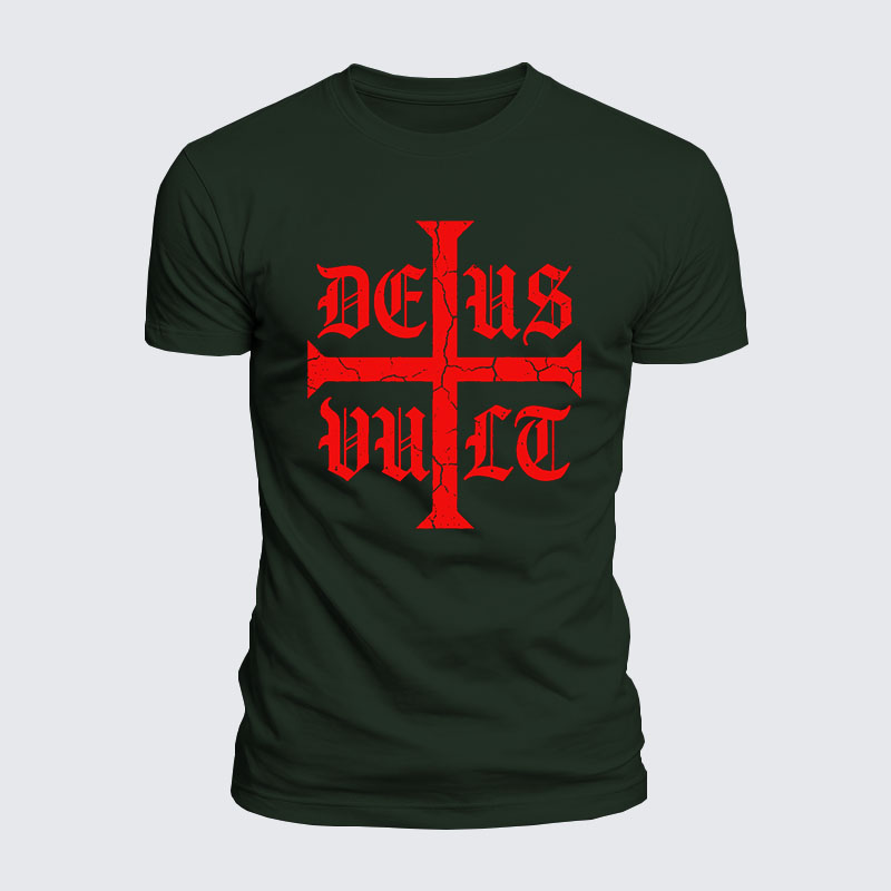 Deus Vult Jesus God Christian  – Luxe Mercerized Interlock Cotton Tee