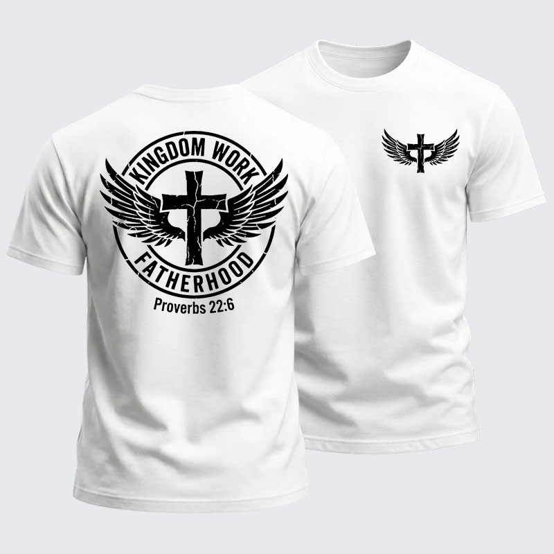 Heavyweight Cotton Tee - Fatherhood is Kingdom Work
