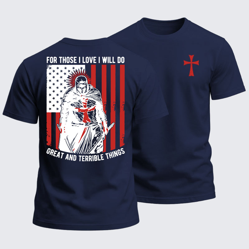 Heavyweight Cotton Tee -  Knights Templar Crusader