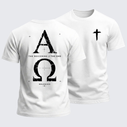 Heavyweight Cotton Tee - Alpha and the Omega Revelation 22:13