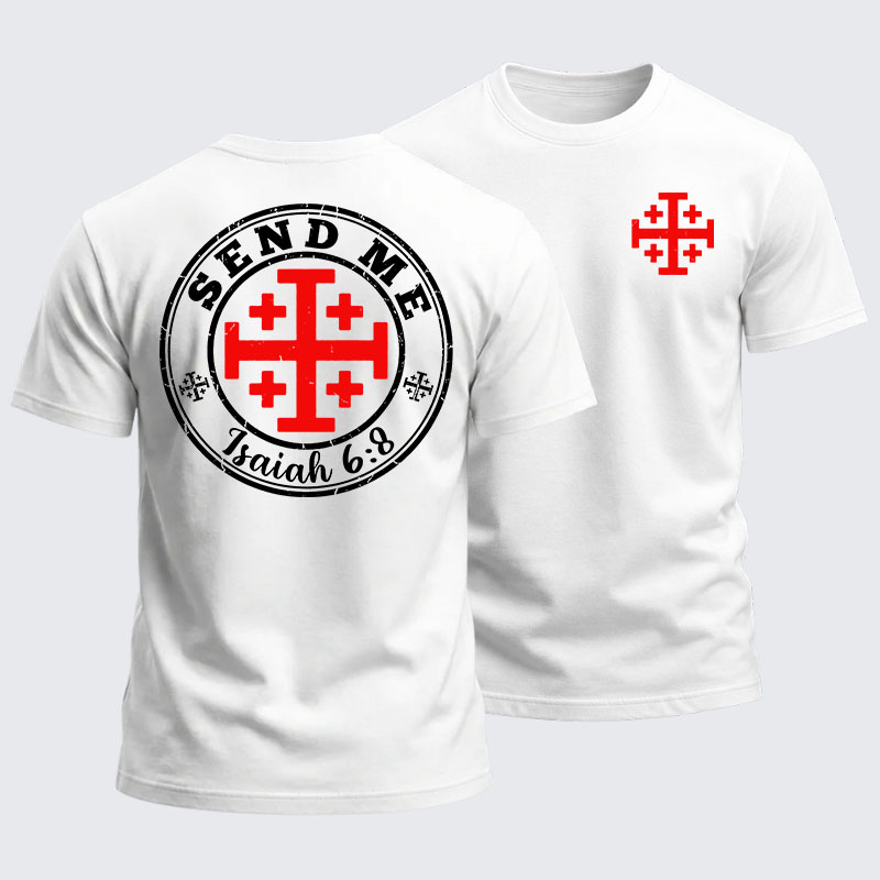 Heavyweight Cotton Tee - Make No Peace with Evil Knight Templar Jerusalem Cross