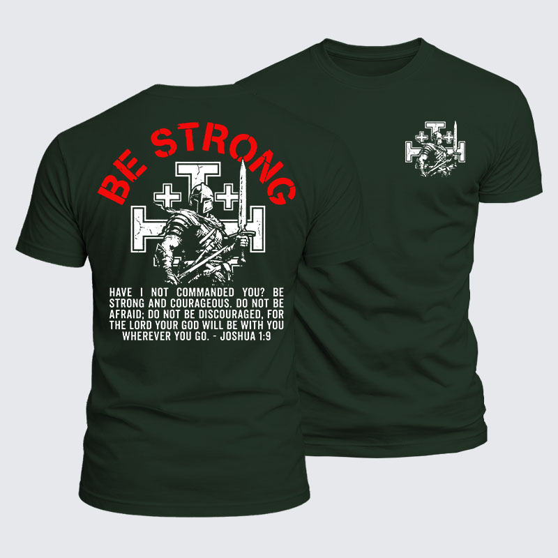 Luxe Mercerized Cotton Tee - Be Strong And Courageous Joshua 1:9