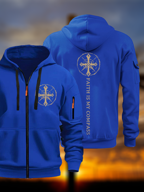 Faith Is My Compass Jesus God Christian Zipper Hoodies