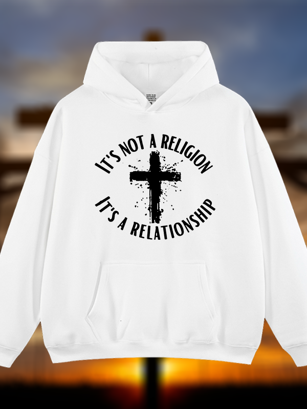 It's Not A Religion It's A Relationship Jesus God Christian Plush Fleece-Lined Hoodie