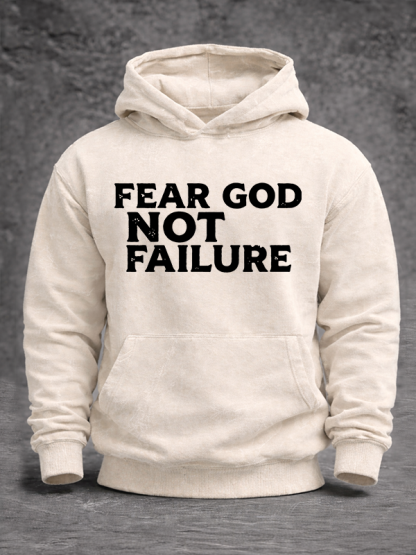 Fear God Not Failure Jesus God Christian Washed Hoodie