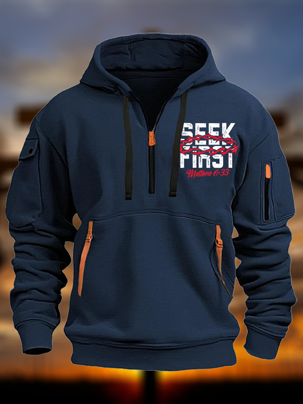 Seek First  Jesus God Christian Zipper Hoodies