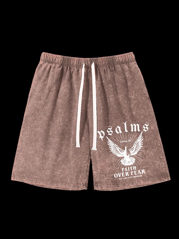 Faith Over Fear Jesus God Christian Washed Shorts