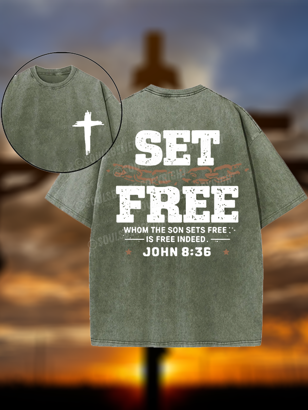 Set Free Christian Washed T-Shirt