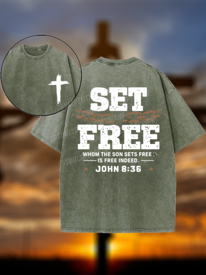Set Free Christian Washed T-Shirt