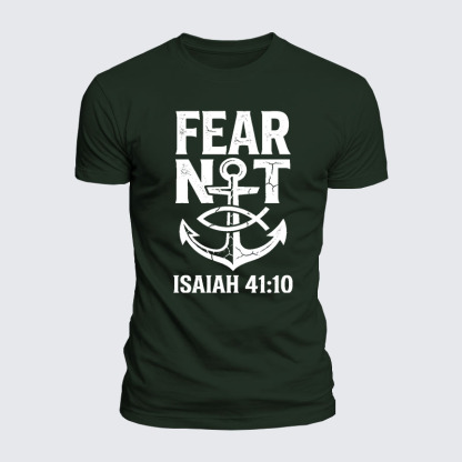 Fear Not Isaiah 41:10 Jesus God Christian  – Luxe Mercerized Interlock Cotton Tee
