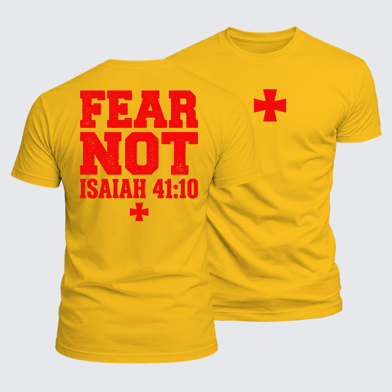 Fear Not Isaiah 41:10 Jesus God Christian  – Luxe Mercerized Interlock Cotton Tee