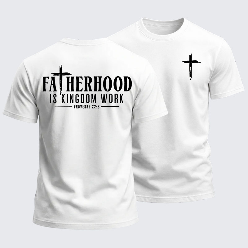 Heavyweight Cotton Tee - Fatherhood is Kingdom Work