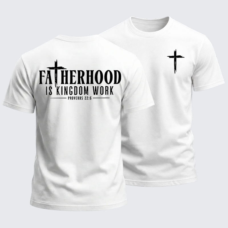 Heavyweight Cotton Tee - Fatherhood is Kingdom Work