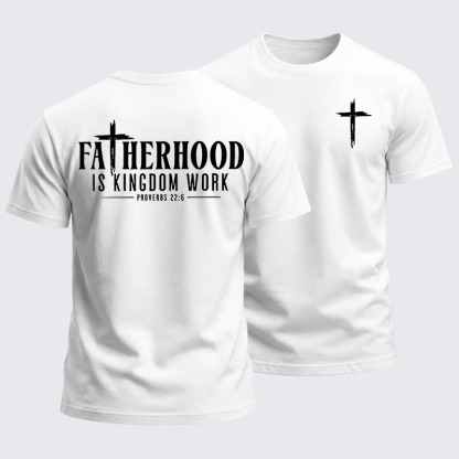 Heavyweight Cotton Tee - Fatherhood is Kingdom Work