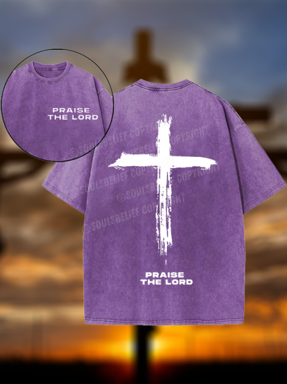 Praise The Lord Christian Washed T-Shirt