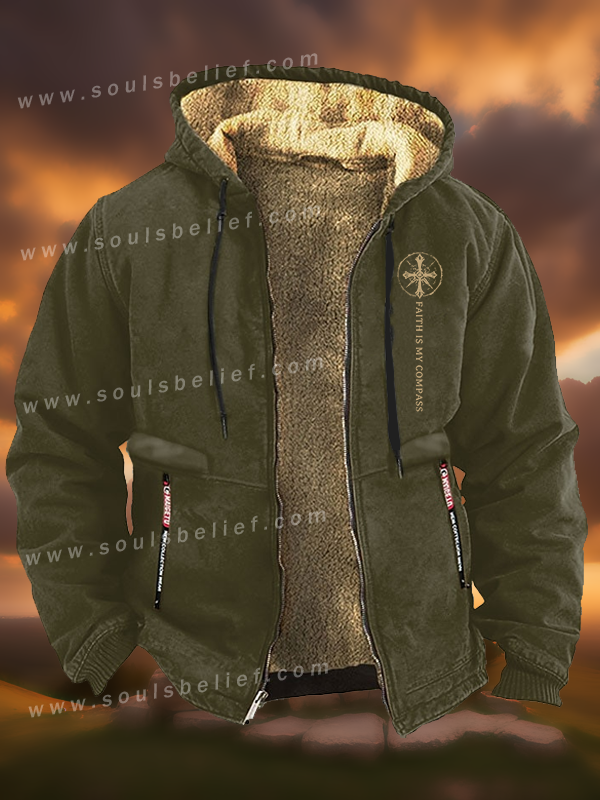 Faith Is My Compass  Jesus God Christian Zipper Hooded Jacket