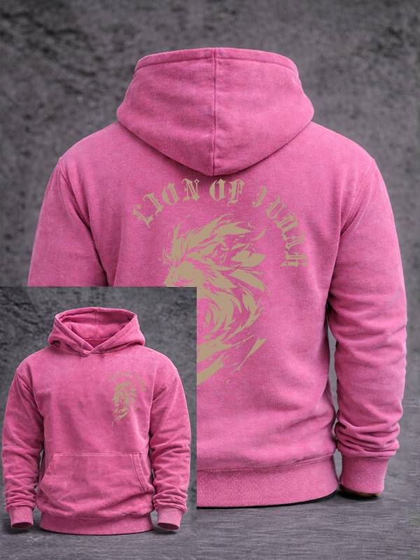 Lion Of Judah Jesus God Christian Washed Hoodie