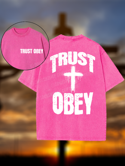 Trust Obey Christian Washed T-Shirt
