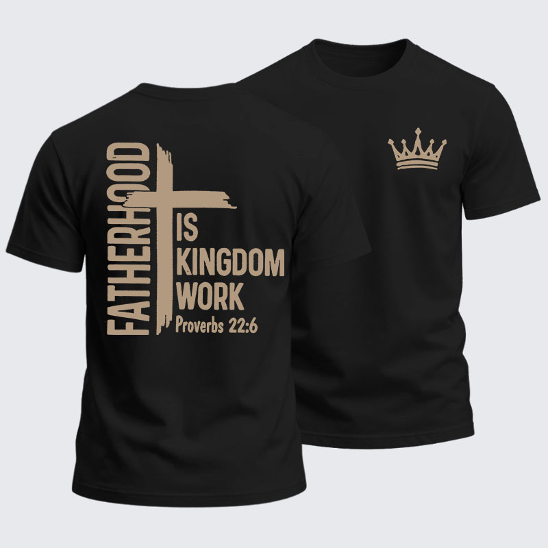 Heavyweight Cotton Tee - Fatherhood is Kingdom Work
