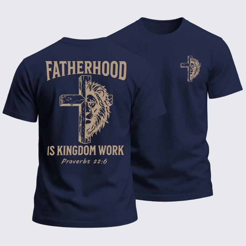 Heavyweight Cotton Tee - Fatherhood is Kingdom Work