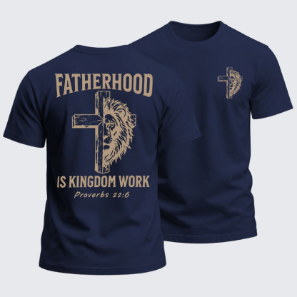 Heavyweight Cotton Tee - Fatherhood is Kingdom Work