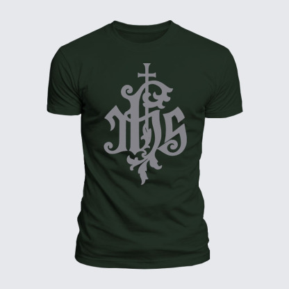 Luxe Mercerized Cotton Tee - Medieval IHS