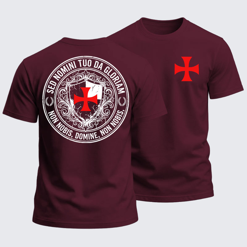 Heavyweight Cotton Tee - Non Nobis Domine, Non Nobis, Sed Nomini Tuo Da Gloriam