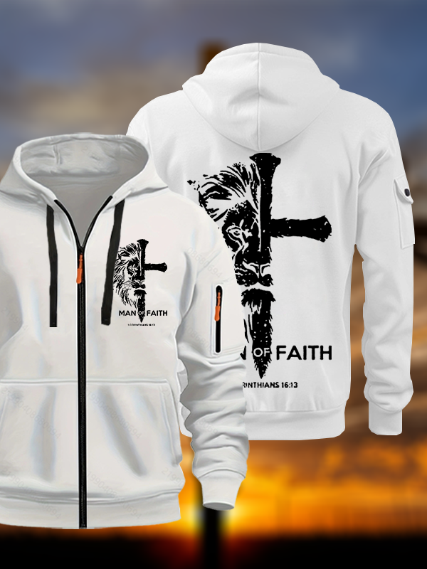 Man of Faith Jesus God Christian Zipper Hoodies