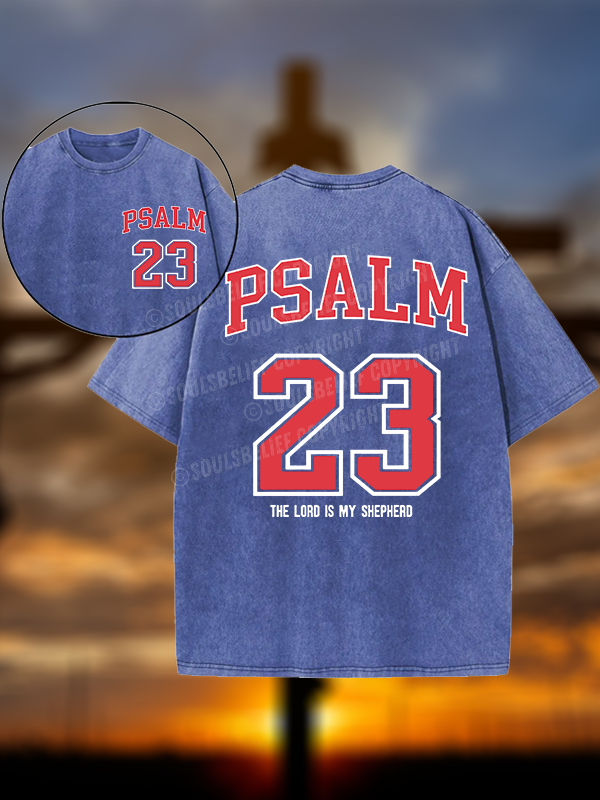 Psalm 23 Christian Washed T-Shirt