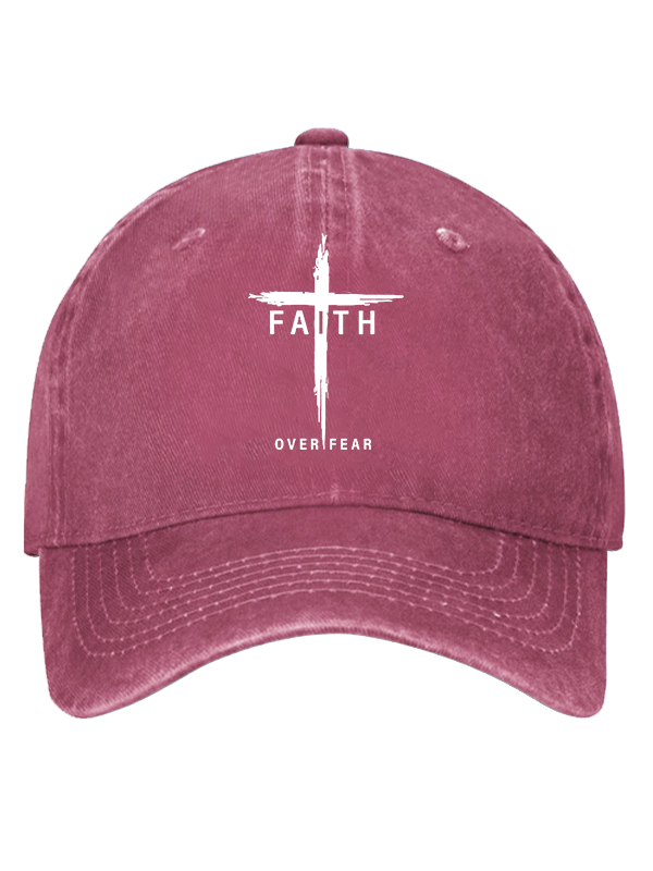 Faith Over Fear Cross Christian Hat