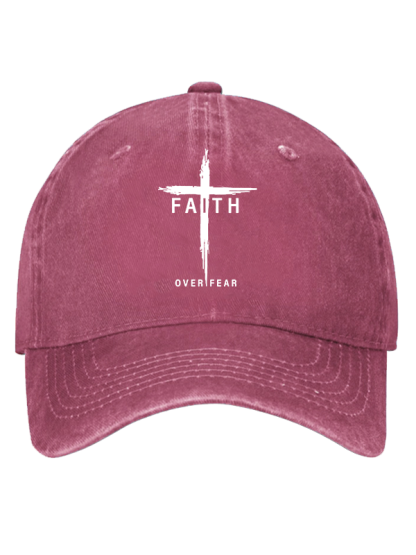 Faith Over Fear Cross Christian Hat