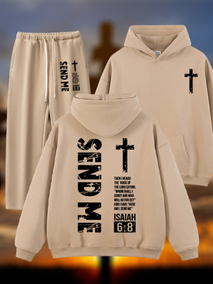 Send Me Isaiah 6:8 Jesus God Christian Plush Fleece-Lined Hoodie Set