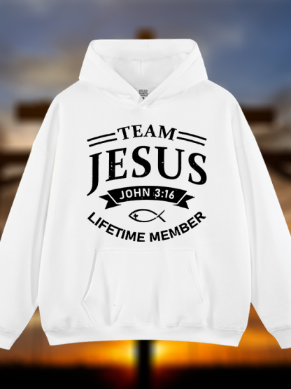 Jesus Team Jesus God Christian Plush Fleece-Lined Hoodie