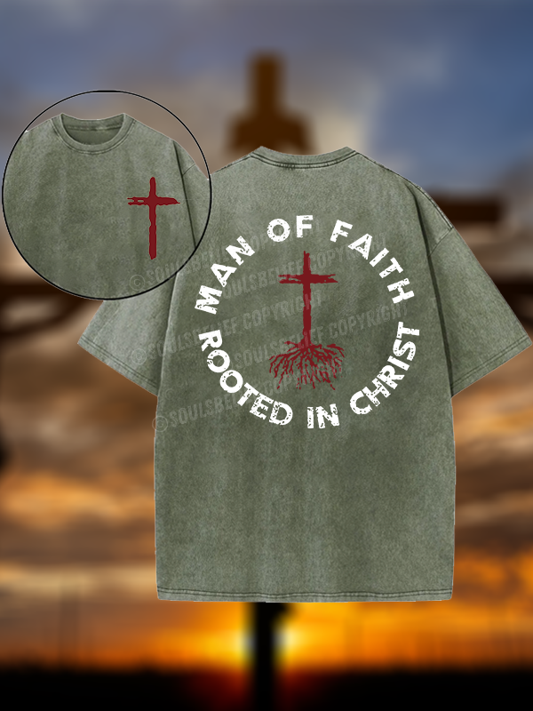 Man of Faith Christian Washed T-Shirt