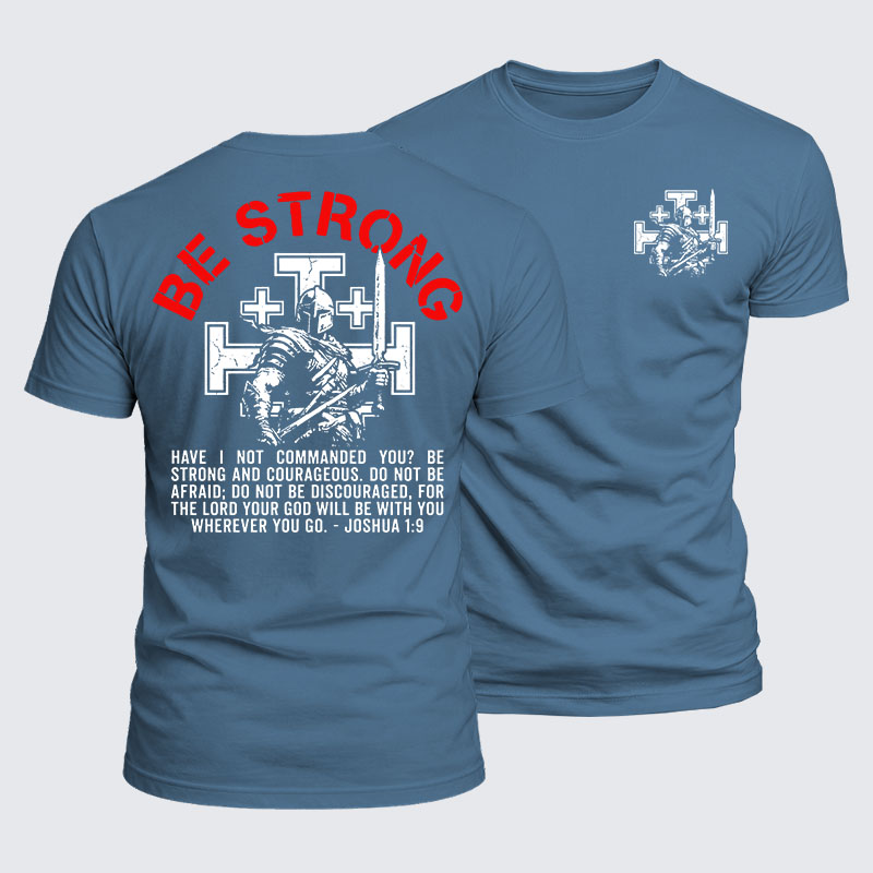 Luxe Mercerized Cotton Tee - Be Strong And Courageous Joshua 1:9