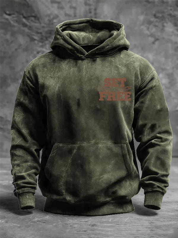 Set Free Jesus God Christian Washed Hoodie