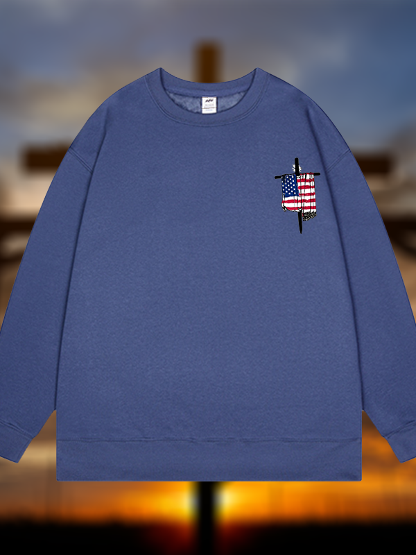 Faith Flag Cross Jesus God Christian Sweatshirt