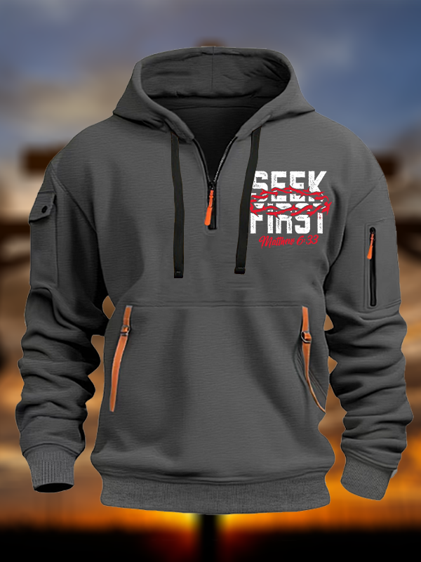 Seek First  Jesus God Christian Zipper Hoodies