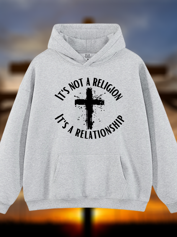 It's Not A Religion It's A Relationship Jesus God Christian Plush Fleece-Lined Hoodie