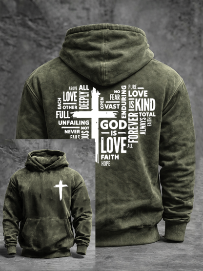 God is Love Jesus God Christian Washed Hoodie