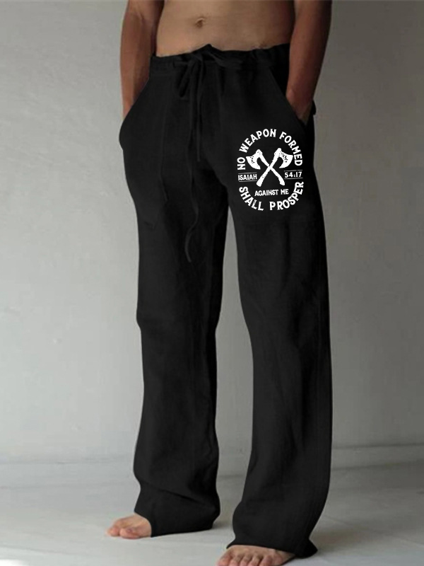No Weapon Formed Shall Prosper - Isaiah 54:17 Christian Beach Pants