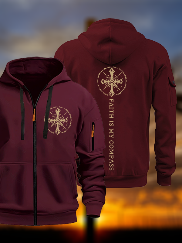 Faith Is My Compass Jesus God Christian Zipper Hoodies