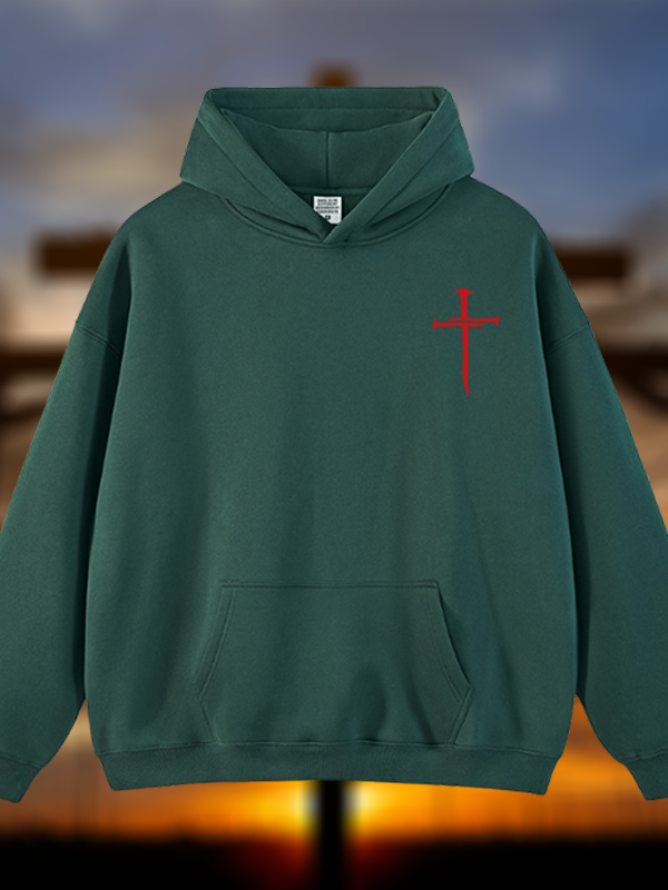 Cross Jesus God Christian Plush Fleece-Lined Hoodie