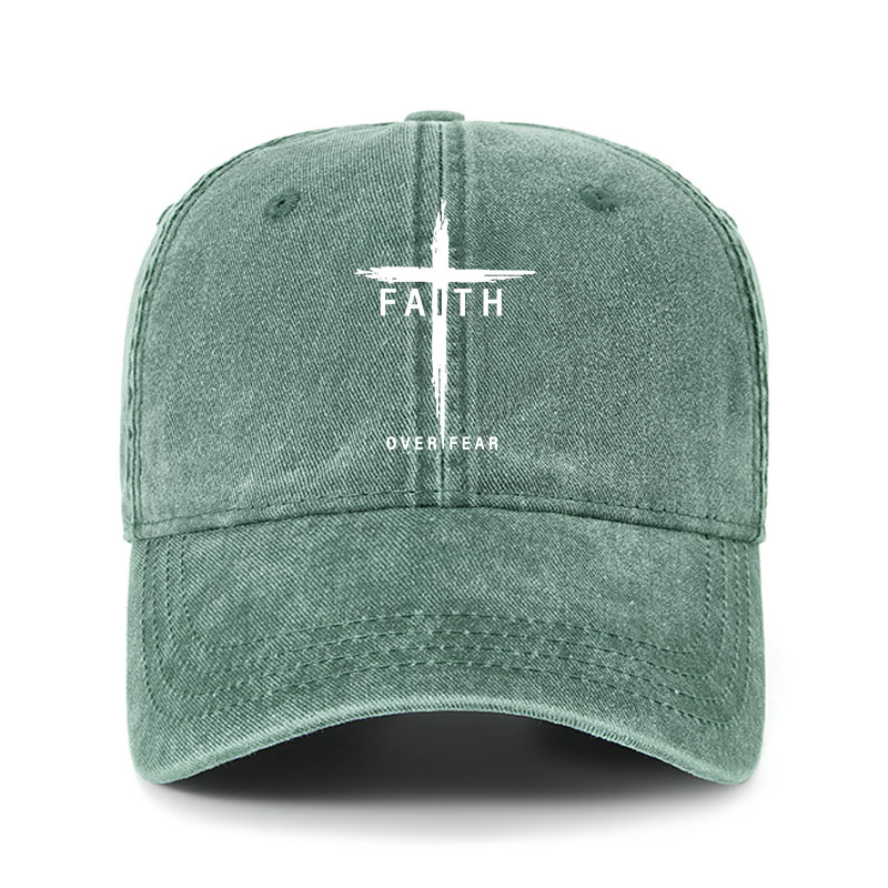 Heritage Washed Cap - Faith Over Fear Cross