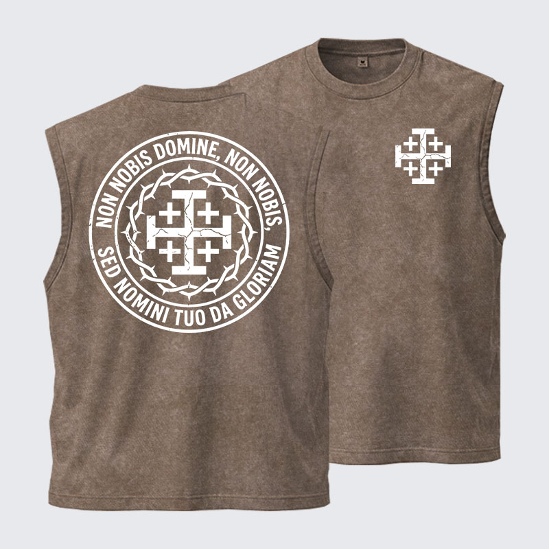 Washed Tank Top - Non Nobis Domine, Non Nobis, Sed Nomini Tuo Da Gloriam