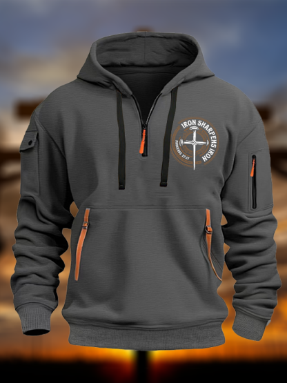 Iron Sharpens Iron - Proverbs 27:17 Jesus God Christian Zipper Hoodies